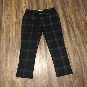 Democracy Pants Women's 8 Ab Technology Plaid Curvy High Rise Funky Retro w/Belt